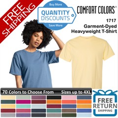 Comfort Colors Men Garment-Dyed Heavy ring-spun cotton T-Shirt Up To 4XL 1717a