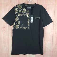 Supply & Demand T Shirt Mens Medium Black Paisley Cotton Stretch Casual Wear