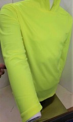 Neon Yellow Long Sleeve Safety Shirt With Hoodie, Polyester Birdeye mesh fabric