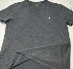 Polo Ralph Lauren Shirt Men Sz L Crewneck Short Sleeve Tee Charcoal Gray Pony
