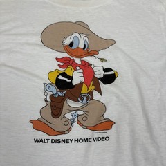 Vintage Donald Duck Cowboy Western Walt Disney Home Video Shirt Size L USA Made