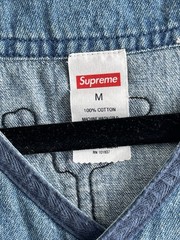 Supreme Patches Denim Baseball Jersey S/S 2021 Sz M 100 % Authentic