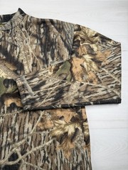 Vtg Sasquatch Mossy Oak Camo Henley Sweatshirt Long Sleeve Faded USA Made Men XL
