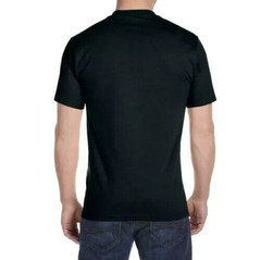 Hanes Men O5280 T-Shirt BLACK Sz 2XL-Large Crewneck Short Sleeve Plain Cotton
