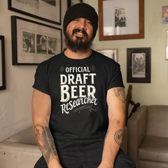 Funny Drinking T Shirt for Men Official Draft Beer Researcher Tee Great for D…