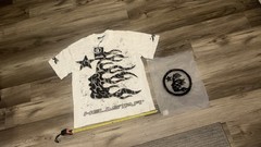 HELLSTAR Men’s Graphic Print White Short Sleeve Crew Neck T-Shirt s