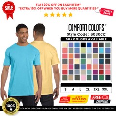 Comfort Colors 6030CC Unisex Cottton Short Sleeve RS Heavyweight Pocket T-Shirt