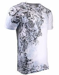 Xtreme Couture by Affliction Men’s T-Shirt SCRAP HEAP Biker White MMA