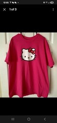 Anti Social Social Club x Hello Kitty Pink T-Shirt Mens Size S Hot Pink