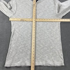 Abercrombie & Fitch Mens Large Gray Henley Long Sleeve Ribbed Knit Shirt