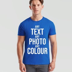 Personalised Print Unisex T Shirts Customise Photo Or Text Any Colour Tee