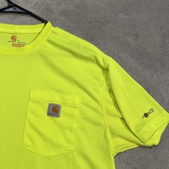 Carhartt Shirt Mens Large Yellow Force Pocket Tee T-Shirt Relaxed Fit Hi Vis