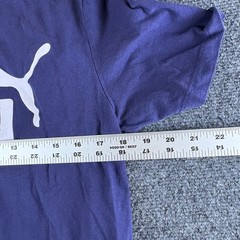 Puma Forever Better T Shirt Mens Medium Blue Logo Spell Out Performance Crewneck