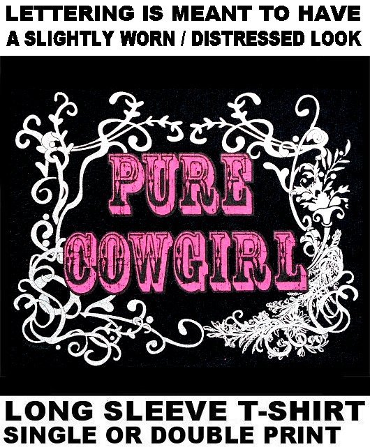 COUNTRY GIRL WESTERN HAT COWGIRL HORSE EQUESTRIAN RODEO LONG SLEEVE T-SHIRT 156
