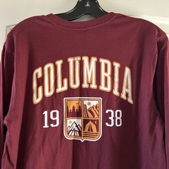 Columbia Shirt Mens Size Small Crew Neck Graphic Fishing Hiking Outdoor L/S