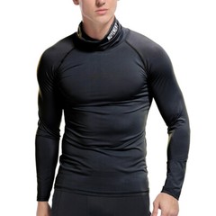 Zonbailon men’s T-shirt quick drying tight sweat wicking high collar base shirt