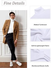 Men High-Neck Mock Turtleneck Ultra-Soft Undershirt Top Long Sleeve Pullover