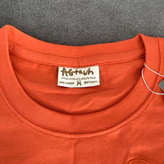 AGTAWH Men’s T-Shirt Size M 100% Cotton Graphic Print Tee Peace Butterfly Orange