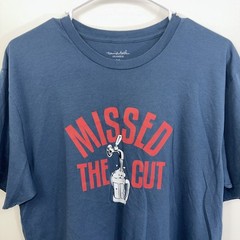 Travis Mathew Missed the Cut Men’s Medium Navy Blue Red 50/50 Blend S/S T-shirt