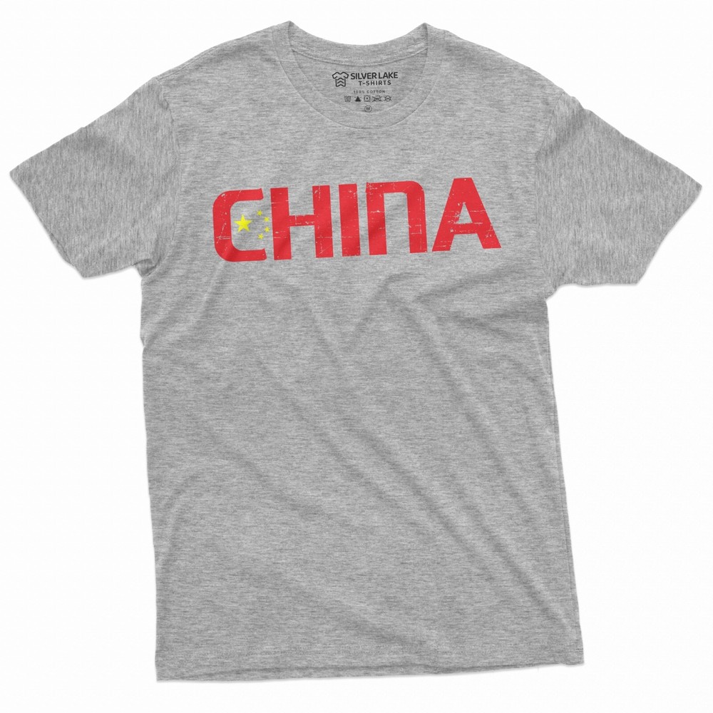 Men’s China T-shirt Chinese Flag Coat of Arms PRC People’s Republic of China Tee