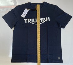 Triumph Bamburgh T Shirt Mens 2XL Jet Black Cotton Embroidered Logo Everyday