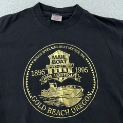 Vintage Rogue River Mail Boat Shirt Mens CROP FIT S/M 100th Anniversary 90s