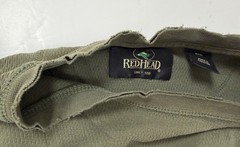 Distressed Waffle-Knit Shirt Men XXL Boxy Grunge Minimal Olive Midweight Vintage