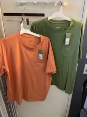 Goodfellow & Co Men’s Relaxed Fit Pocket T-Shirt XXL Orange Green 2-Pack