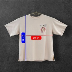 UT Uniqlo X Jean Michel Basquiat T-Shirt Mens XL Cream w Graphic Double Side