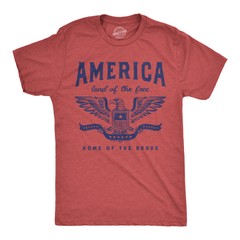 Mens Funny T Shirts America Land Of The Free Home Of The Brave Graphic Patriotic