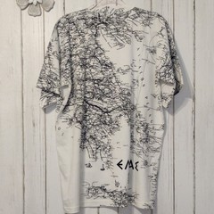 BAMBAKI Men XL Regular Cotton Crew Neck Short Sleeve Greece Map Graphic T-Shirt