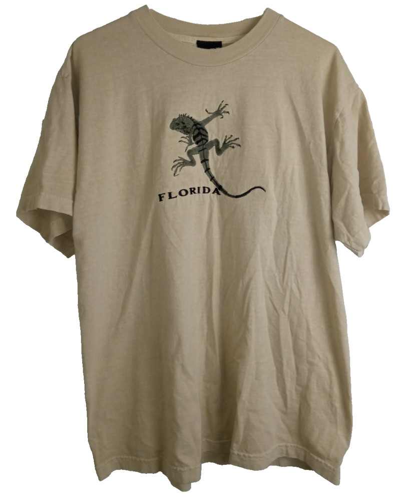 DK Florida embroidered beige Men’s T shirt size XL