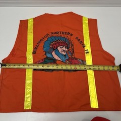 XL Vintage Santa Fe Railroad Safety Vest Orange Reflective Hi Vis Workwear BNSF