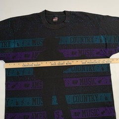 VTG 90s Country Music AOP All Over Print T-Shirt XL X-Large Garth Single Stitch
