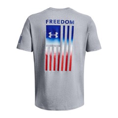 Under Armour 1377056 Men’s UA Freedom Flag Gradient T-Shirt, Steel Heather, 3XL