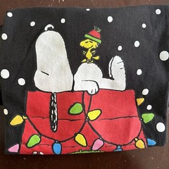 Vtg Snoopy T Shirt Woodstock Christmas Mens XL Black Short Sleeve Delta Tee Y2K