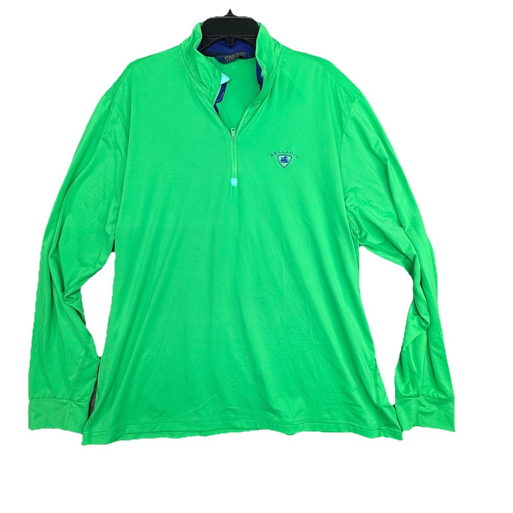 Polo Ralph Lauren Shirt Mesn 2XL XXL Green Golf 1/4 zip Performance