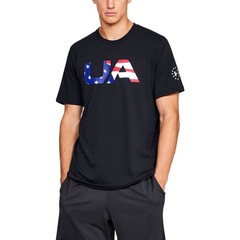 Under Armour 1333352 Men’s UA Freedom Big Flag USA T-Shirt, Black, Mediium