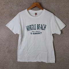 Fruit Of The Loom Shirt Men L White Myrtle Beach Graphic Tee Cotton Short Sleeve