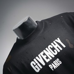Givenchy Paris Distressed Black Oversized T-Shirt