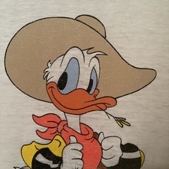 Vintage Donald Duck Cowboy Western Walt Disney Video Shirt Size Unknown USA Made