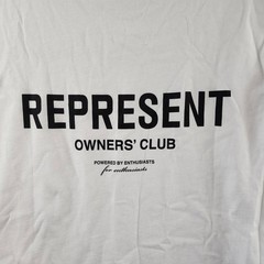 REPRESENT Owners Club Oversized Fit T-Shirt Mens XS Flat White Crewneck Pullover