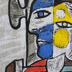 Pablo Picasso 10 Color Screenprint Overprint All Over Print Tee Tshirt L