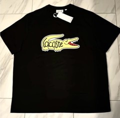 Lacoste Men’s Croc Logo T-Shirt Black Yellow New