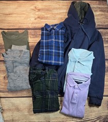 (Lot Of 22) Mens T-shirts Long/Shortsleeve Button Up Hooded Jacket Pre-owned