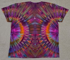 Handmade Ice Tie Dye T-Shirt XL Mens Womens Soft Cotton Maroon Orange Fanfold