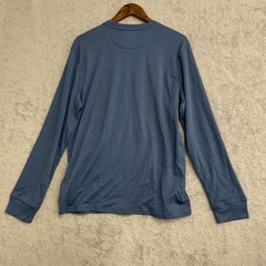 NEW DKNY Men’s L Long Sleeve Crew Neck Shirt Blue Wicking Machine Washable