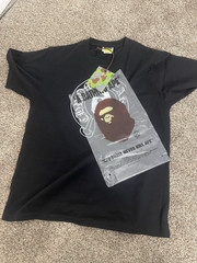 A Bathing Ape BAPE Men’s Black Graphic Logo Crew Neck Short Sleeve T-Shirt M