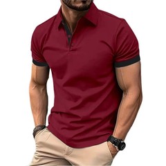 Men’s Color Polo Shirt Slim Fit Casual Gym Tshirt Fashion Tee English Style Gift