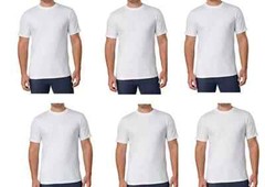 Kirkland Signature Men’s Crew Neck Tee, 6-pack Heavyweight Cotton White Black